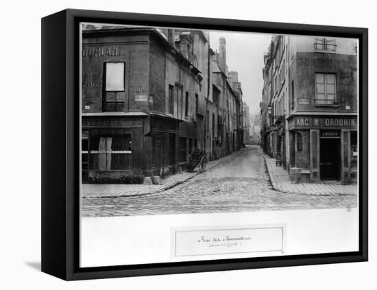 Rue Des Bernardins from Quai De La Tournelle, Paris Between 1858-78-Charles Marville-Framed Premier Image Canvas