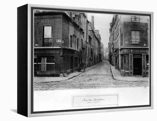 Rue Des Bernardins from Quai De La Tournelle, Paris Between 1858-78-Charles Marville-Framed Premier Image Canvas