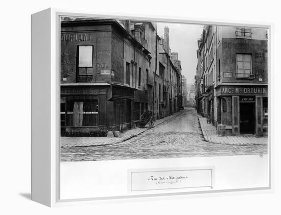 Rue Des Bernardins from Quai De La Tournelle, Paris Between 1858-78-Charles Marville-Framed Premier Image Canvas