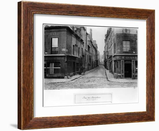 Rue Des Bernardins from Quai De La Tournelle, Paris Between 1858-78-Charles Marville-Framed Giclee Print