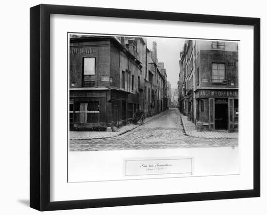 Rue Des Bernardins from Quai De La Tournelle, Paris Between 1858-78-Charles Marville-Framed Giclee Print