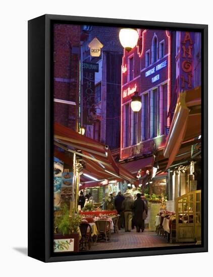 Rue Des Bouchers, Brussels, Belgium-Neil Farrin-Framed Premier Image Canvas