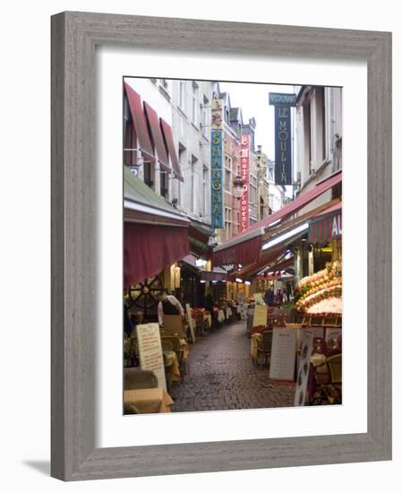 Rue Des Bouchers, Near Grand Place, Brussels, Belgium, Europe-Ethel Davies-Framed Photographic Print