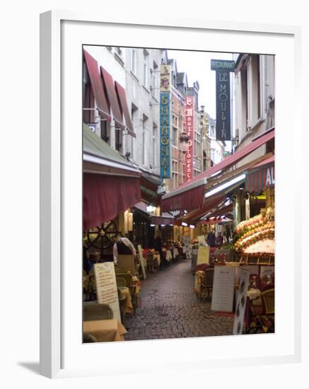 Rue Des Bouchers, Near Grand Place, Brussels, Belgium, Europe-Ethel Davies-Framed Photographic Print