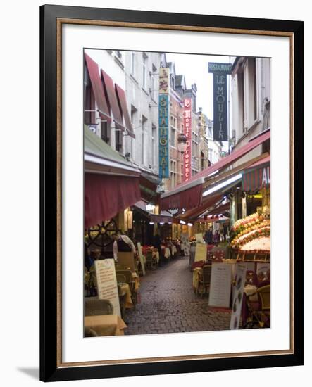 Rue Des Bouchers, Near Grand Place, Brussels, Belgium, Europe-Ethel Davies-Framed Photographic Print