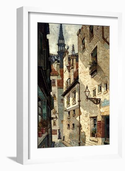 Rue Des Chartres, Old Paris, 1878-Edwin Deakin-Framed Giclee Print