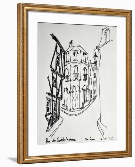 Rue des Gentils Homme in Quimper, France literally means the street of the gentle men. Isn't that a-Richard Lawrence-Framed Photographic Print