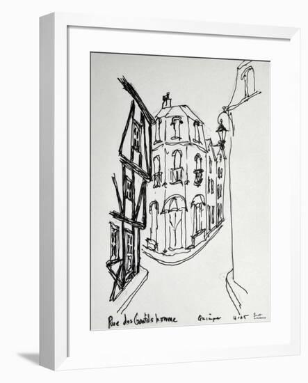 Rue des Gentils Homme in Quimper, France literally means the street of the gentle men. Isn't that a-Richard Lawrence-Framed Photographic Print