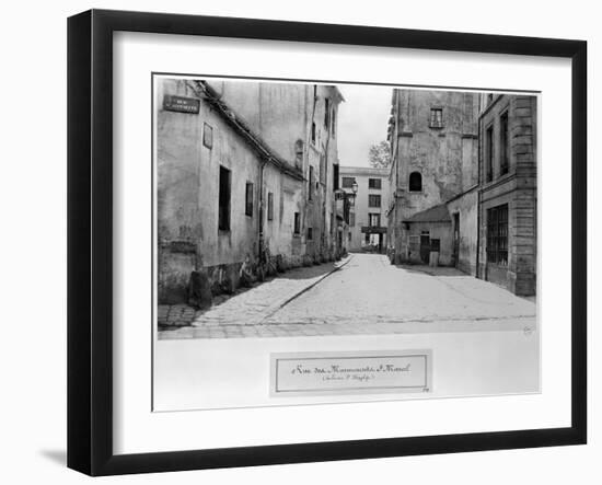 Rue Des Marmousets Saint-Marcel, from Rue Saint-Hippolyte, Paris, 1858-78-Charles Marville-Framed Giclee Print