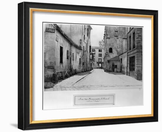 Rue Des Marmousets Saint-Marcel, from Rue Saint-Hippolyte, Paris, 1858-78-Charles Marville-Framed Giclee Print