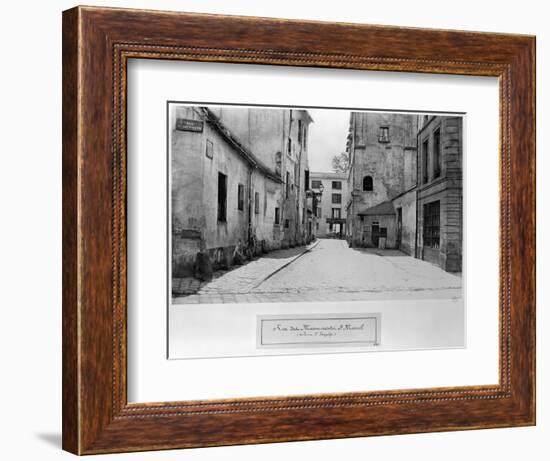 Rue Des Marmousets Saint-Marcel, from Rue Saint-Hippolyte, Paris, 1858-78-Charles Marville-Framed Giclee Print