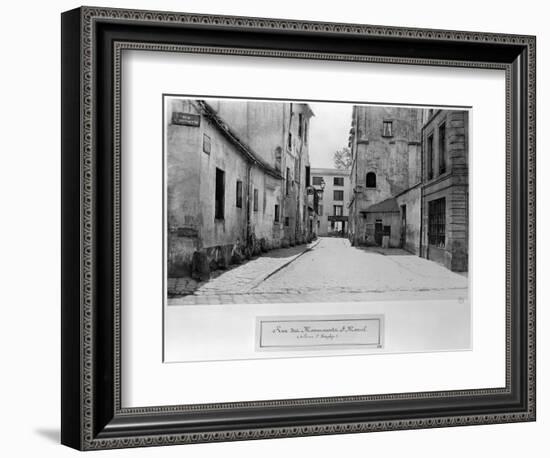 Rue Des Marmousets Saint-Marcel, from Rue Saint-Hippolyte, Paris, 1858-78-Charles Marville-Framed Giclee Print