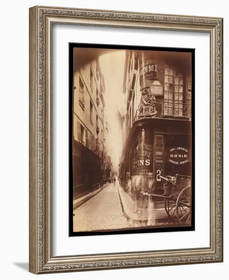 Rue Des Nonnains D'HyŠres with a Wine Merchant-Jean EugŠne Auguste Atget-Framed Giclee Print