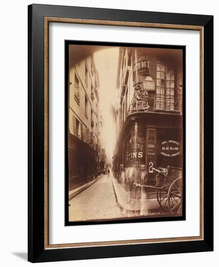 Rue Des Nonnains D'HyŠres with a Wine Merchant-Jean EugŠne Auguste Atget-Framed Giclee Print