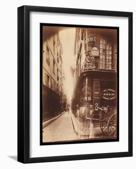 Rue Des Nonnains D'HyŠres with a Wine Merchant-Jean EugŠne Auguste Atget-Framed Giclee Print