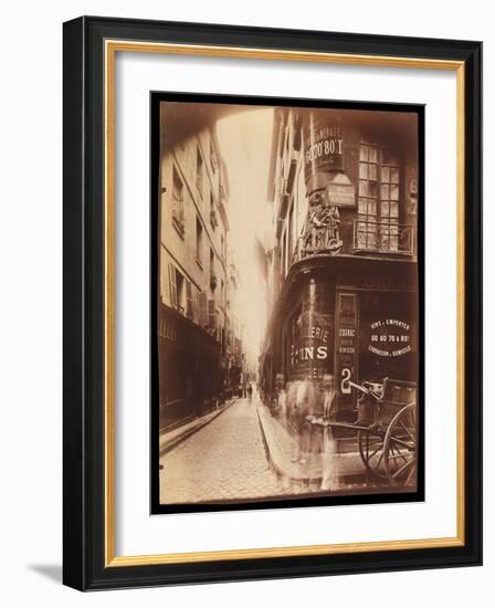 Rue Des Nonnains D'HyŠres with a Wine Merchant-Jean EugŠne Auguste Atget-Framed Giclee Print