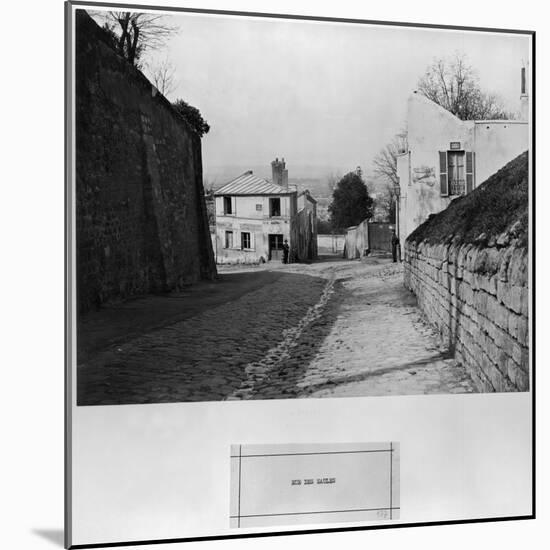 Rue Des Saules, Paris, 1858-78-Charles Marville-Mounted Giclee Print