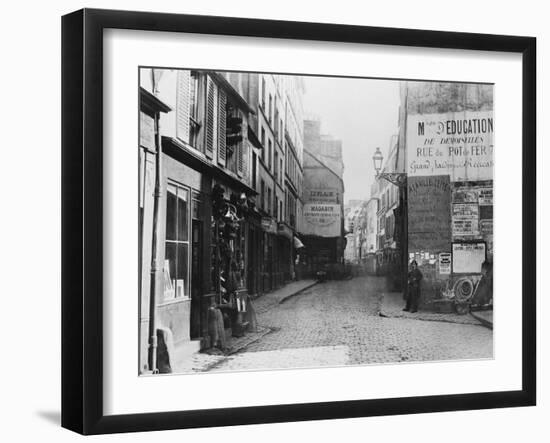 Rue Descartes, from the Rue Mouffetard, Paris, 1858-78-Charles Marville-Framed Giclee Print