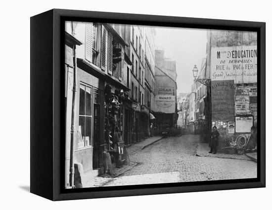 Rue Descartes, from the Rue Mouffetard, Paris, 1858-78-Charles Marville-Framed Premier Image Canvas