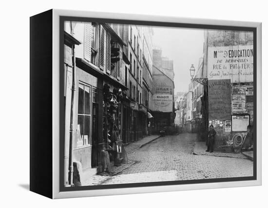 Rue Descartes, from the Rue Mouffetard, Paris, 1858-78-Charles Marville-Framed Premier Image Canvas