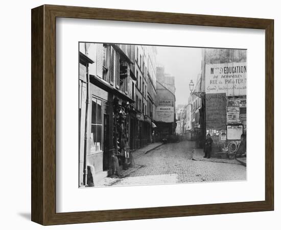 Rue Descartes, from the Rue Mouffetard, Paris, 1858-78-Charles Marville-Framed Giclee Print