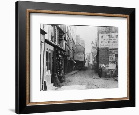 Rue Descartes, from the Rue Mouffetard, Paris, 1858-78-Charles Marville-Framed Giclee Print