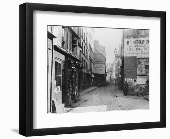 Rue Descartes, from the Rue Mouffetard, Paris, 1858-78-Charles Marville-Framed Giclee Print