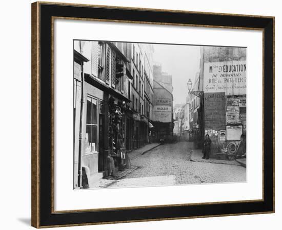 Rue Descartes, from the Rue Mouffetard, Paris, 1858-78-Charles Marville-Framed Giclee Print