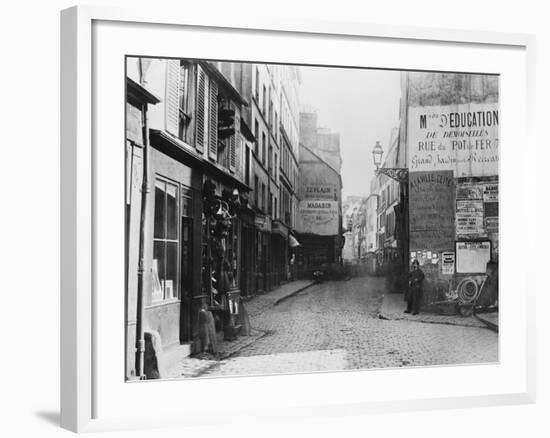 Rue Descartes, from the Rue Mouffetard, Paris, 1858-78-Charles Marville-Framed Giclee Print