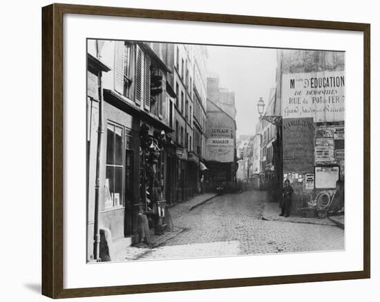 Rue Descartes, from the Rue Mouffetard, Paris, 1858-78-Charles Marville-Framed Giclee Print