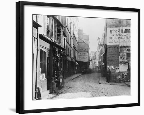 Rue Descartes, from the Rue Mouffetard, Paris, 1858-78-Charles Marville-Framed Giclee Print