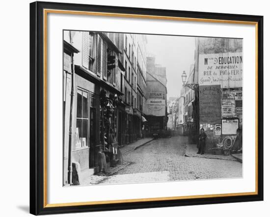 Rue Descartes, from the Rue Mouffetard, Paris, 1858-78-Charles Marville-Framed Giclee Print