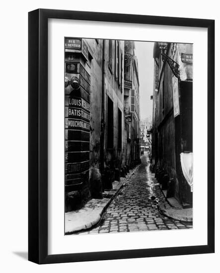 Rue Du Croissant, from the Rue Du Sentier, Paris, 1858-78-Charles Marville-Framed Giclee Print