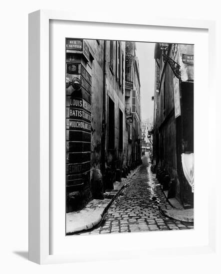 Rue Du Croissant, from the Rue Du Sentier, Paris, 1858-78-Charles Marville-Framed Giclee Print