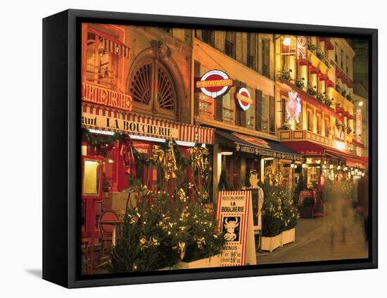 Rue Du Louvre at Night, Paris, France-Peter Thompson-Framed Premier Image Canvas