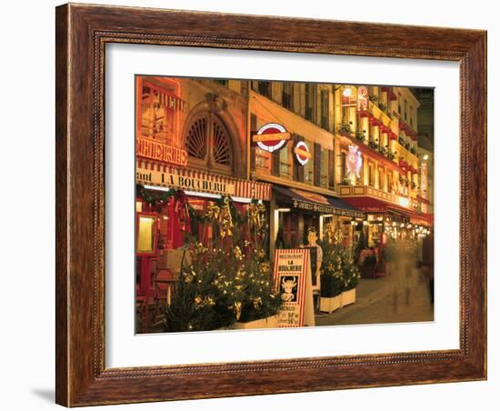 Rue Du Louvre at Night, Paris, France-Peter Thompson-Framed Photographic Print