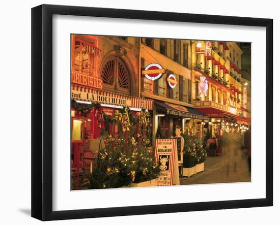 Rue Du Louvre at Night, Paris, France-Peter Thompson-Framed Photographic Print