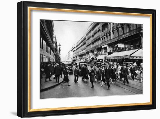 Rue Lafayette at Shopping Time, Paris, 1931-Ernest Flammarion-Framed Giclee Print