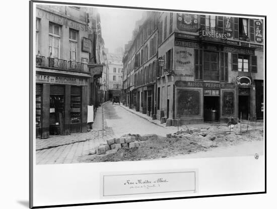 Rue Maitre Albert (From Quai De La Tournelle) Paris, 1858-78-Charles Marville-Mounted Giclee Print