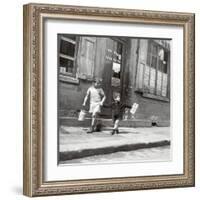 Rue Marcellin Berthelot, Choisy-Le-Roi, c.1945-Robert Doisneau-Framed Art Print