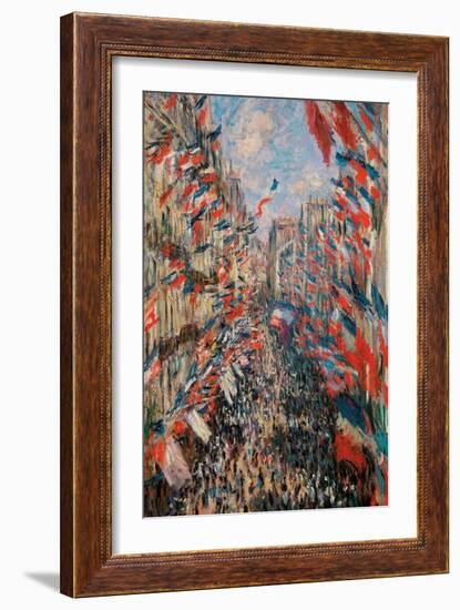 Rue Montorgueil, Paris, Festival of June 30, 1878-Claude Monet-Framed Art Print