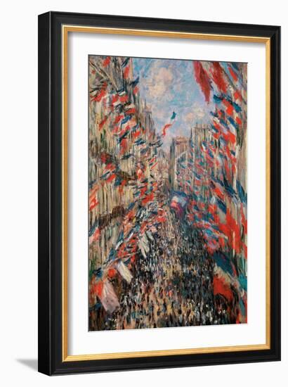 Rue Montorgueil, Paris, Festival of June 30, 1878-Claude Monet-Framed Art Print