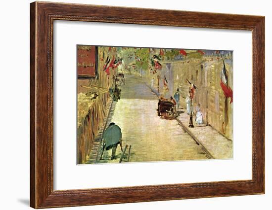 Rue Mosnier with Flags-Edouard Manet-Framed Art Print