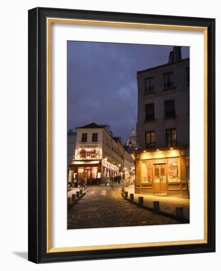 Rue Norvins and Basilique du Sacre Coeur, Place du Tertre, Montmartre, Paris, France-Walter Bibikow-Framed Photographic Print