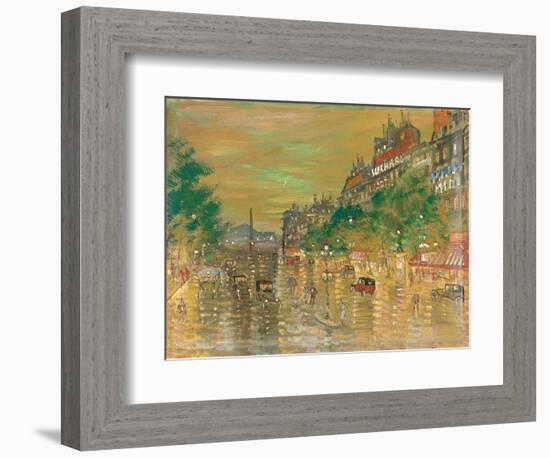 Rue Royale, Paris, (Oil on Board)-Konstantin Alekseevich Korovin-Framed Giclee Print