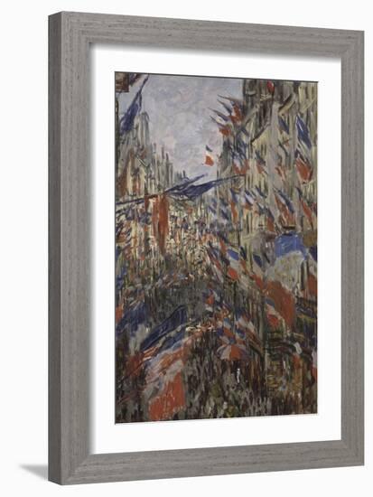 Rue Saint-Denis, fête du 30 juin 1878-Claude Monet-Framed Giclee Print