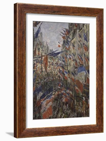 Rue Saint-Denis, fête du 30 juin 1878-Claude Monet-Framed Giclee Print