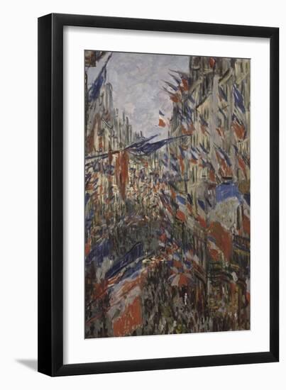 Rue Saint-Denis, fête du 30 juin 1878-Claude Monet-Framed Giclee Print