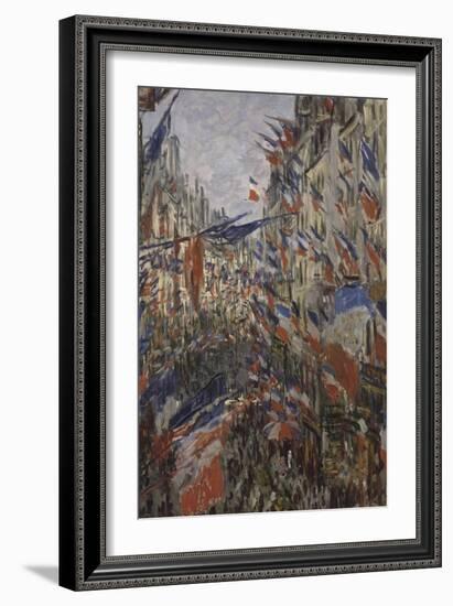 Rue Saint-Denis, fête du 30 juin 1878-Claude Monet-Framed Giclee Print