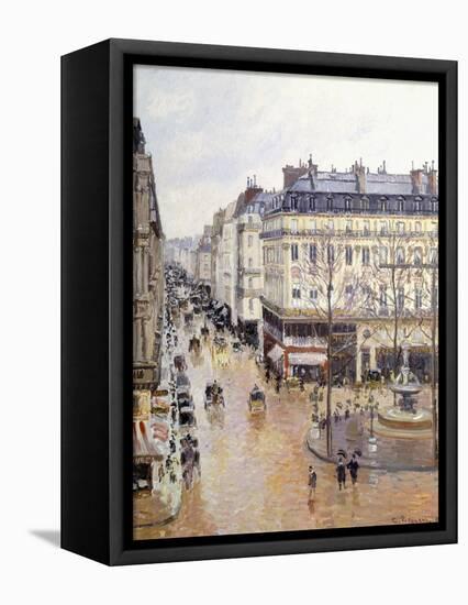 Rue Saint Honore, Afternoon, Rain Effect-Camille Pissarro-Framed Premier Image Canvas